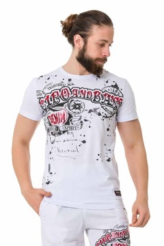 KOSZULKA MĘSKA BIAŁA T-SHIRT CIPO & BAXX LOGO XXL