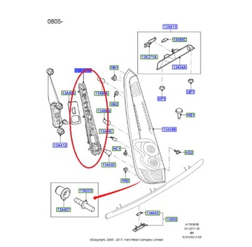 DRŽÁK ŽÁROVEK PRAVÝ ZADNÍ FORD FUSION 05-12 1582578