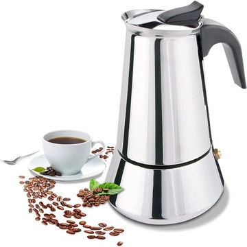 KAWIARKA STALOWA INDUKCYJNA 6 KAW 300 ml espresso