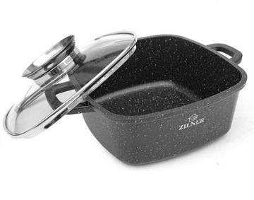 Набор кастрюль Zilner, алюминий, керамико-мраморное покрытие, 6 шт.