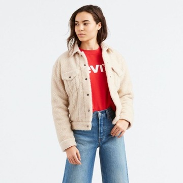 Outlet Levi's All Over Sherpa Trucker Cloud Cream