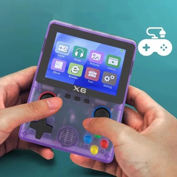 KONSOLA PRZENOŚNA X6 DO GIER RETRO 6000+ GIER 64GB 3.5'' IPS EKRAN