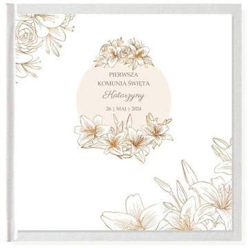 Księga gości KOMUNIA na komunię VINTAGE FLOWERS