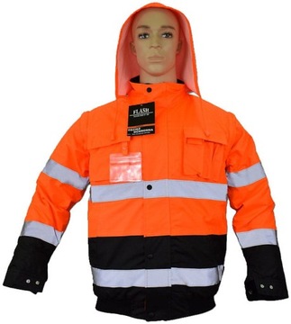 Kurtka ocieplana ostrzegawcza zimowa z odpinannymi rękawami Short B o XXXL
