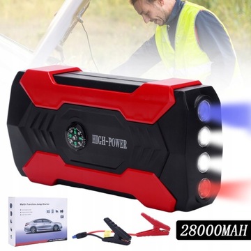 JUMP STARTER BOOSTER 28000mah SAMOCHODU ROZRUCH AWARYJNY POWERBANK 800A 12V