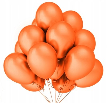 BALONY METALICZNE POMARAŃCZOWE Urodziny 30cm 25szt