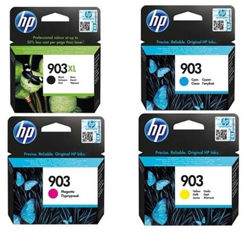 ZESTAW 4 TUSZY HP 903 CMY + czarny 903XL T6M15AE