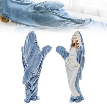 НОВЫЙ СПАЛЬНЫЙ МЕШОК-ОДЕЯЛО SHARK ДЛЯ ВЗРОСЛЫХ 140*190 СМ, XL, Высота 160-170 СМ