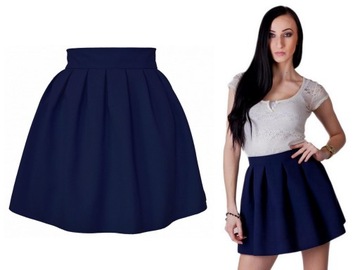 МОДНАЯ ТЕМНО-Синяя ЮБКА С ЦВЕТОМ, ПУТАМИ и МОЛНИЕЙ М.