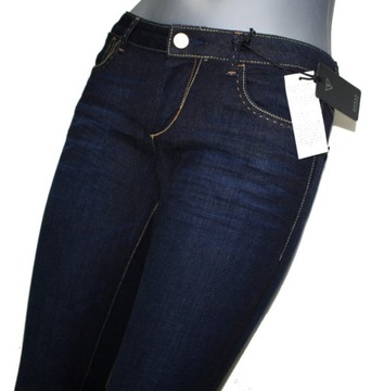 Damskie jeansy Guess Skinny 81 granatowe rurki oryg. niski stan - W27/L32