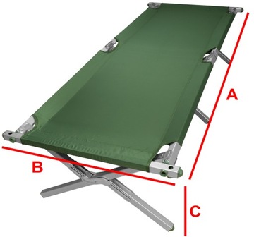 ТУРИСТИЧЕСКАЯ СКЛАДНАЯ КАНАДСКАЯ КРОВАТЬ, НАГРУЗКА ДО 160 кг MFH 197x69
