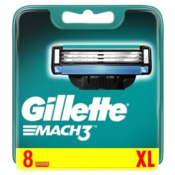 8 x GILLETTE MACH3 Wkłady Ostrza Nożyki Oryginał