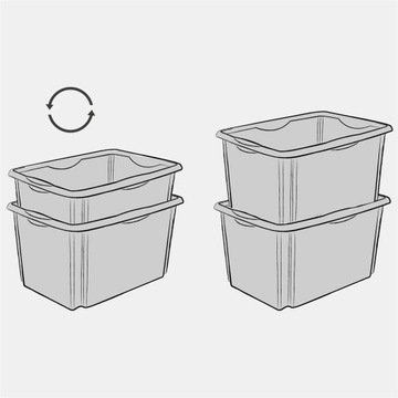 КОНТЕЙНЕР 24Л ВРАЩАЮЩИЙСЯ ЯЩИК 41х34х22см + КРЫШКА