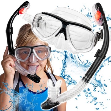MASKA DO NURKOWANIA SNORKELINGU Z RURKĄ FAJKĄ OKULARY GOGLE PŁYWANIA ZESTAW