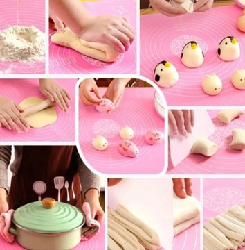 Силиконовый кухонный коврик на табуретку с мерками 50х40см