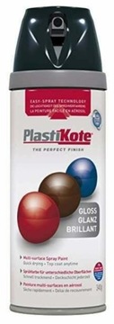 PLASTIKOTE FARBA LAKIER SPRAY CZARNY POŁYSK 400ML