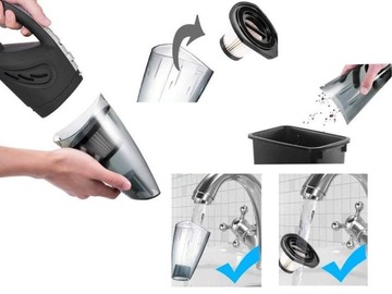 ODKURZACZ RĘCZNY BEZPRZEWODOWY BEZWORKOWY SAMOCHODOWY DOMOWY + TORBA ETUI