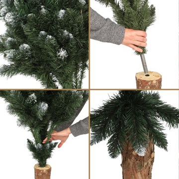 ИСКУССТВЕННАЯ РОЖДЕСТВЕНСКАЯ ЕЛЬ НА СТОЛБИКЕ 180 см КАК ЖИВАЯ АЛМАЗОВАЯ СОСНА, ПЛОТНАЯ, УСТОЙЧИВАЯ