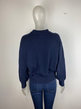 Szeroki sweter granatowy H&M S/36