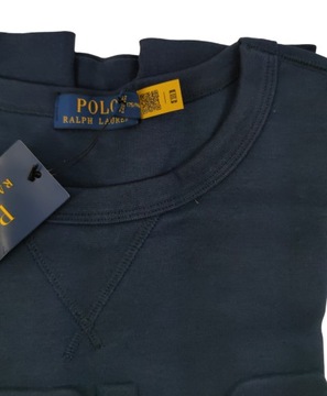 Bluza Ralph Lauren duże wytłaczane logo niebieska - S