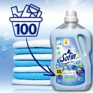 SOFIN Płyn do Płukania Tkanin Fresh Morning XXL 2,5l x 4 szt (400 prań)