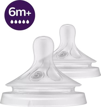 AVENT Responsywny smoczek na butelkę NATURAL 6m+