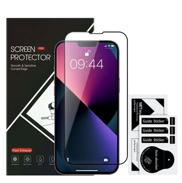 Ochronne Szkło Hartowane Silkprint Szybka 9H iPhone 13 Pro na cały ekran