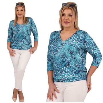 ELEGANCKA BLUZKA DAMSKA LUŹNA MODNA DEKOLT PRODUKT POLSKI ROZMIARY