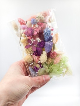Набор сухоцветов для торта, цветочный микс, цветы для свечей 12х15 см.