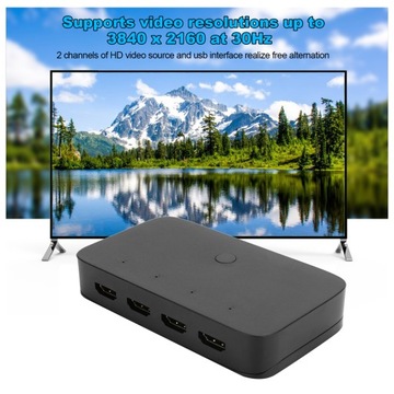 HDMI KVM-переключатель, 4 порта, компьютерный хост, 4 входа, 1 выход, 4k HD USB, общий доступ к сети