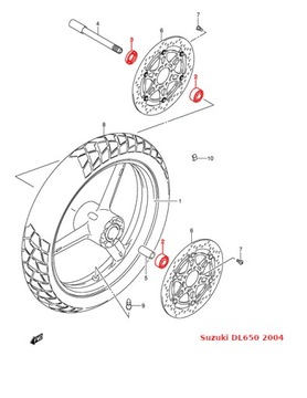 Подшипники передних ступиц Suzuki DL650 -14, GSF650 05-06