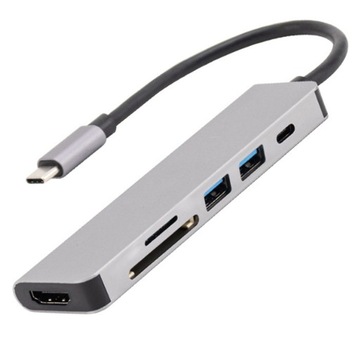 Адаптер 6in1 HUB USB-C HDMI 4K Macbook M1 PRO AIR