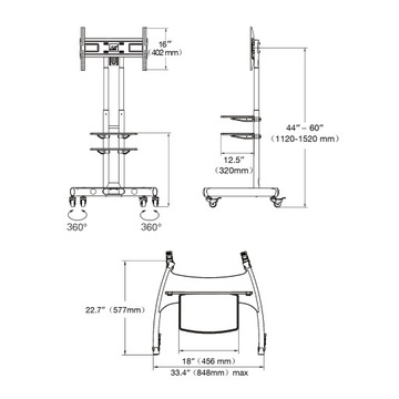 Мобильная ПОДСТАВКА ДЛЯ ТВ Подставка для телевизора TP диагональю 32–70 футов