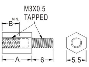 Полиамидная втулка L10мм М3 внутренняя/наружная ТП10-10шт