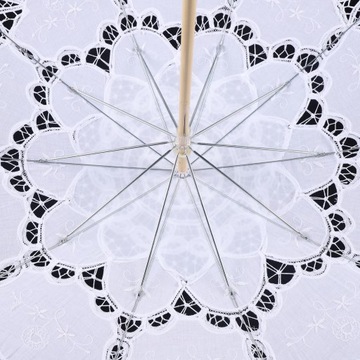 Винтажный свадебный зонтик из белого кружева 78см.