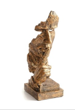 Rzeźba -Cisza H-35cm.Stare złoto