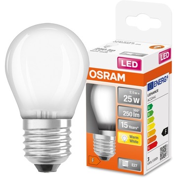 Żarówka LED MAŁA KULKA E27 2,5W = 25W 2700K OSRAM