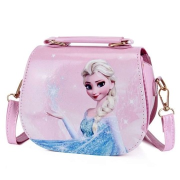 FROZEN KRAINA LODU torebka z Elzą różowa z odczepianym paskiem laminowana