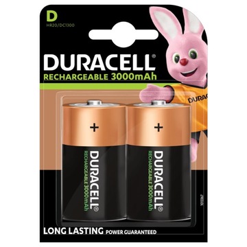 2x Akumulatorki Duracell R20 D 3000mAh 1,2V NiMH