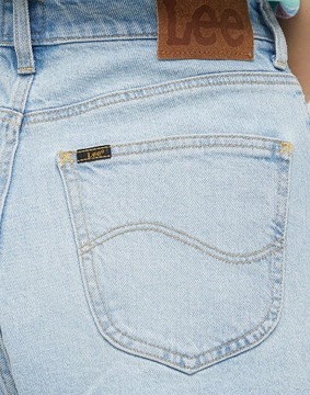 LEE spodnie HIGH WAIST blue jeans SHORT _ W31