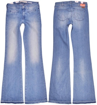 WRANGLER spodnie BLUE regular jeans FLARE W27 L34