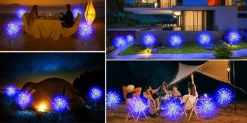 4 шт. СОЛНЕЧНЫЕ САДОВЫЕ ФОНАРИ DELELDS ФЕЙЕРВЕРКИ УКРАШЕНИЕ 480 LED + ПУЛЬТ ДИСТАНЦИОННОГО УПРАВЛЕНИЯ