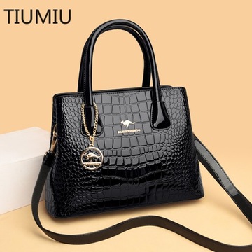 Fashion Top Handle Bag for Women Luxury Crocodile