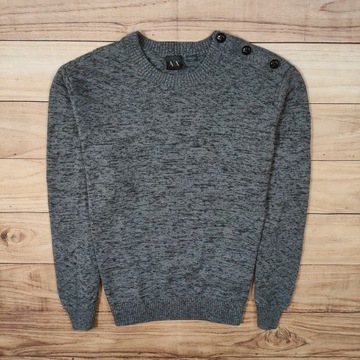 ARMANI EXCHANGE Sweter Męski Bawełniany Szary r. XL