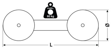 PRZYSSAWKA DO SZYB PODWÓJNA 80 KG