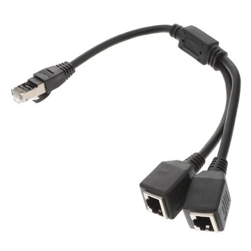 1 szt. Rozdzielacz adaptera kabla Ethernet 1 męski