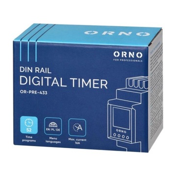 Электронный программатор времени ORNO, ЖК-дисплей для DIN-рейки