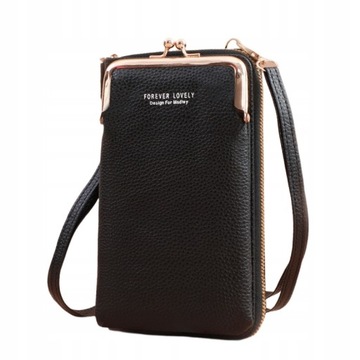 Torebka na telefon komórkowy typu crossbody Przenośny portfel na ramię z PU, z odpinanym haczykiem