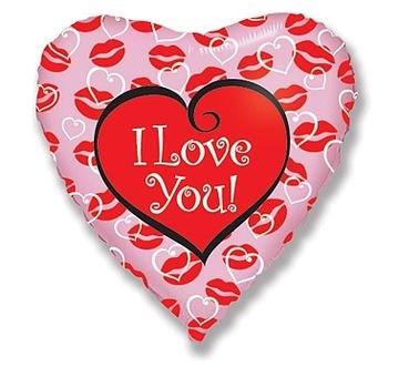 Balon foliowy serce I love you Walentynki różowy