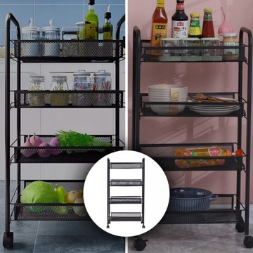 МОБИЛЬНАЯ ПОЛКА МОБИЛЬНАЯ ПОЛКА НА КОЛЕСАХ ПОРТАТИВНЫЙ СТОЛИК С ЗАМКОМ 4 ПОЛКИ